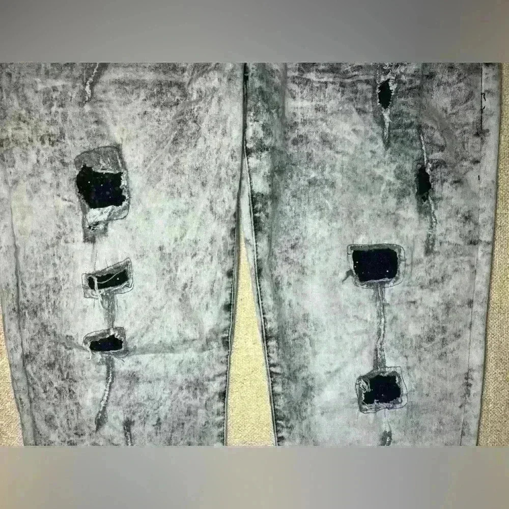 Raw X Mens Jeans Size 32x31 Skinny Fit Distressed Grunge Hip Hop B0061 - Picture 11 of 12